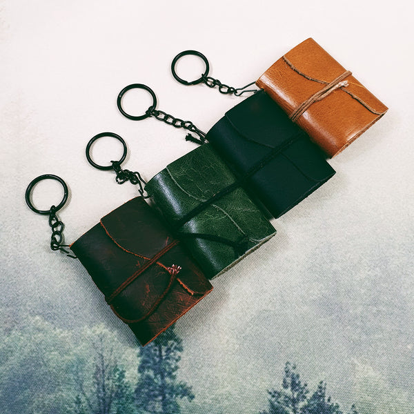 Mini Leather Notebook Keyring
