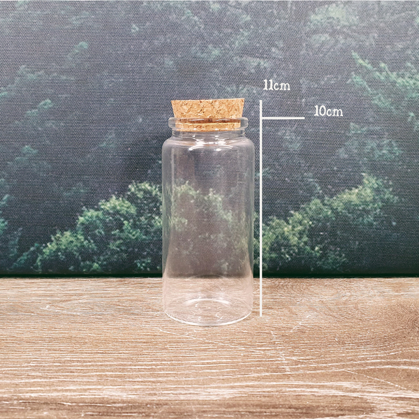 Empty Cork-Top Glass Bottle