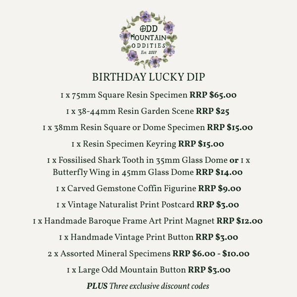 Odd Mountain Birthday Lucky Dip Box ($170 Value)