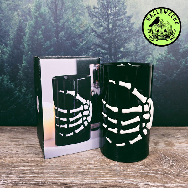 Skeleton Hand Black Ceramic Oil Burner