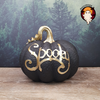 Spooky Black and Gold Halloween Pumpkin Ornament