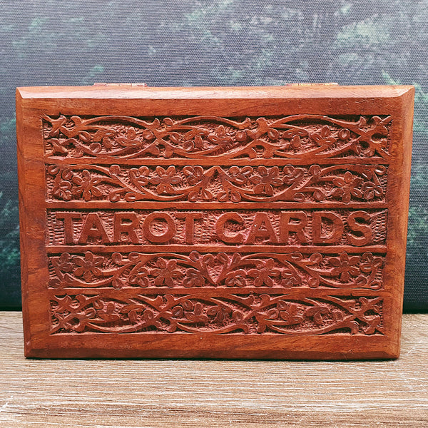 Carved Wooden Tarot Card Box