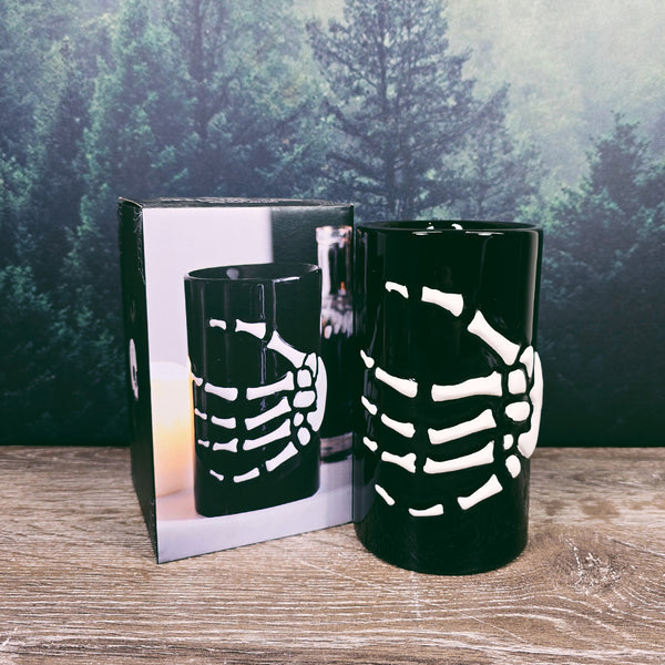 Skeleton Hand Black Ceramic Oil Burner