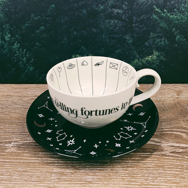 Fortune Telling Ceramic Teacup and Saucer