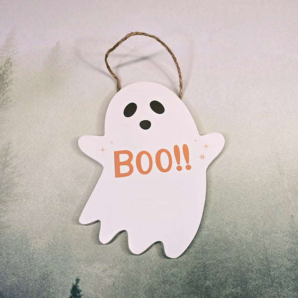 Boo! Ghost MDF Hanging Sign