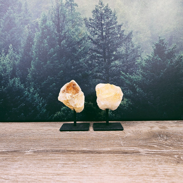 Citrine Rough On Metal Stand