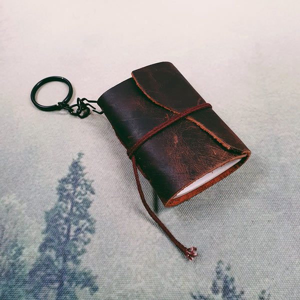 Mini Leather Notebook Keyring