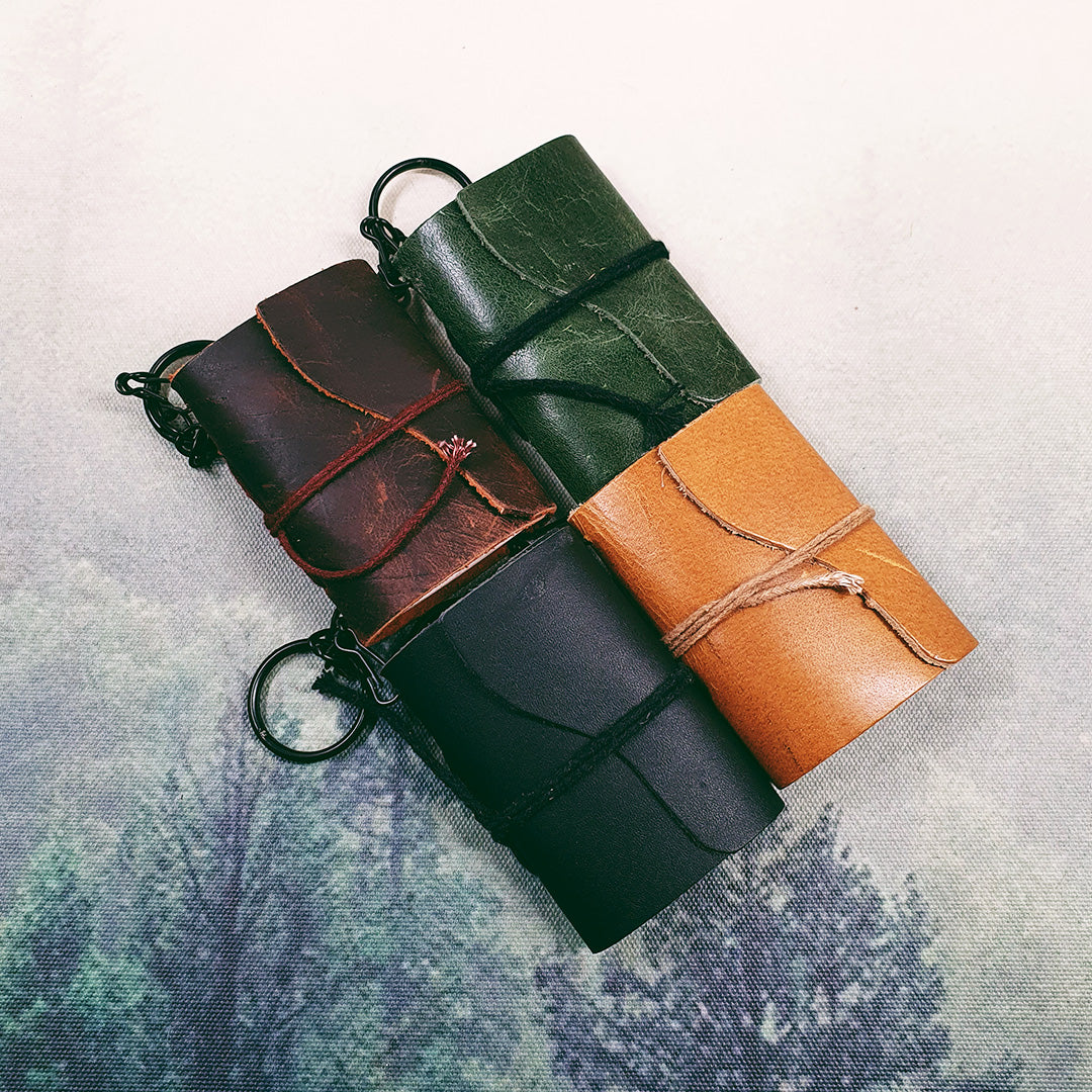 Mini Leather Notebook Keyring