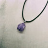 Natural Amethyst Point on Black Cord Necklace