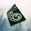 Snake Skeleton Embedded in Resin Pyramid 85mm