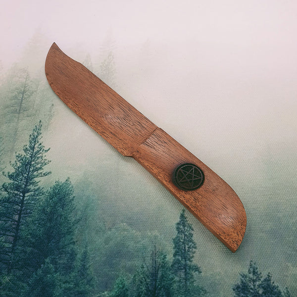Wooden Athame With Pentacle Detail