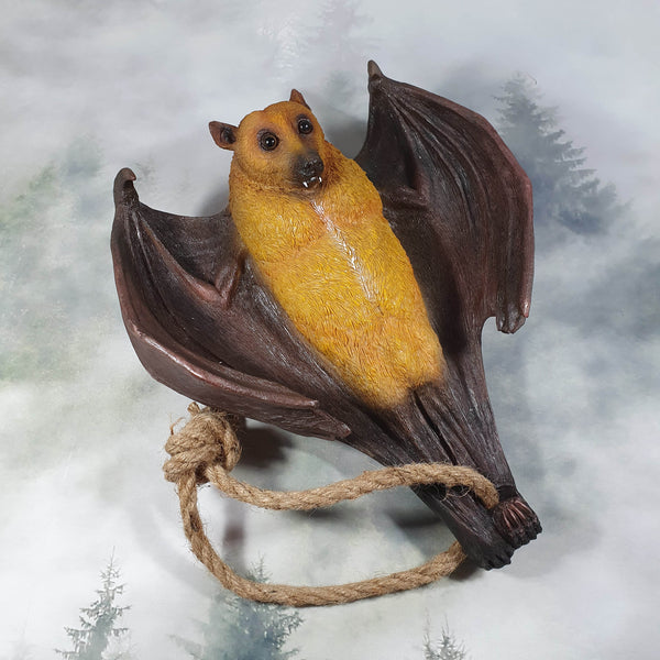 Hanging Bat On Rope - Open Wings