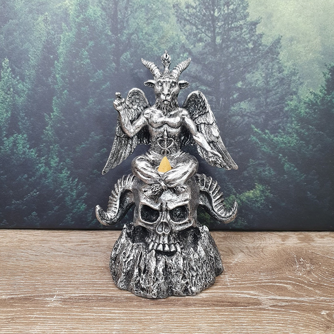 Silver Baphomet Backflow Incense Burner