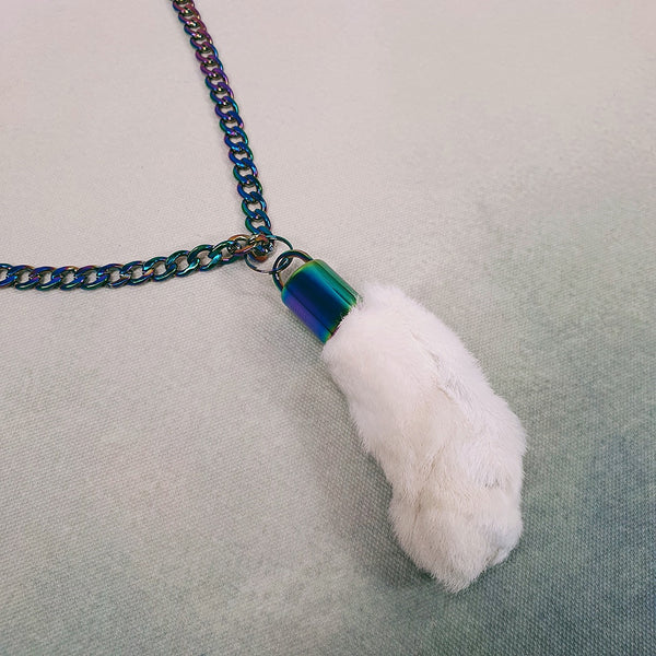 Anodised Titanium Lucky Rabbit's Foot Necklace