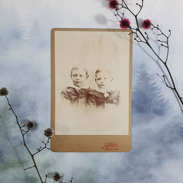 Young Smartly Dressed Brothers Cabinet Card