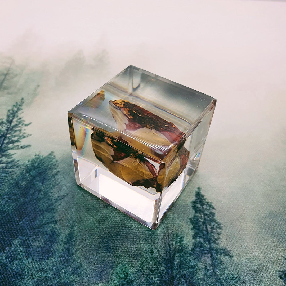 Mookaite Embedded in 40mm Resin Cube