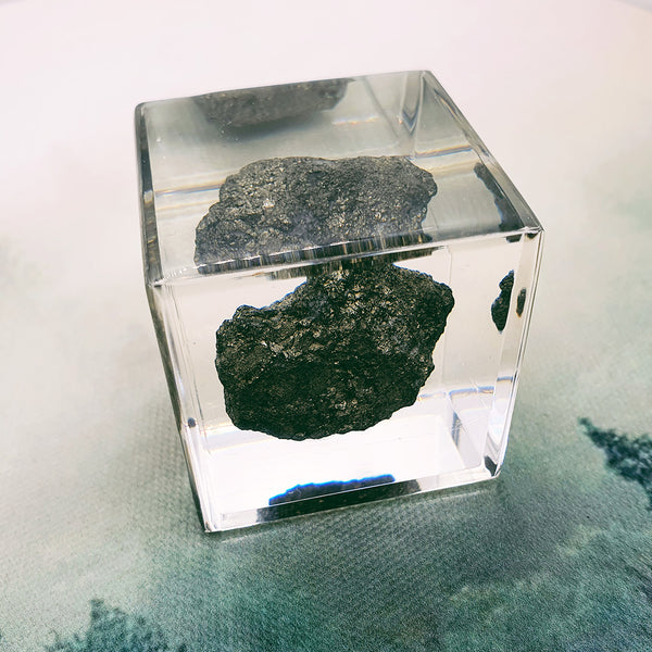 Pyrite Embedded in 40mm Resin Cube
