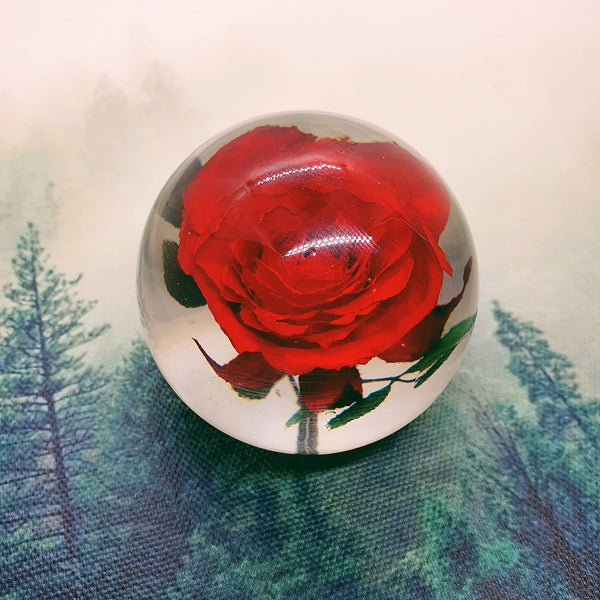 Rose Embedded in Resin Globe 60mm