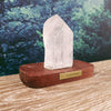 Crystal Point Specimen on Wooden Stand